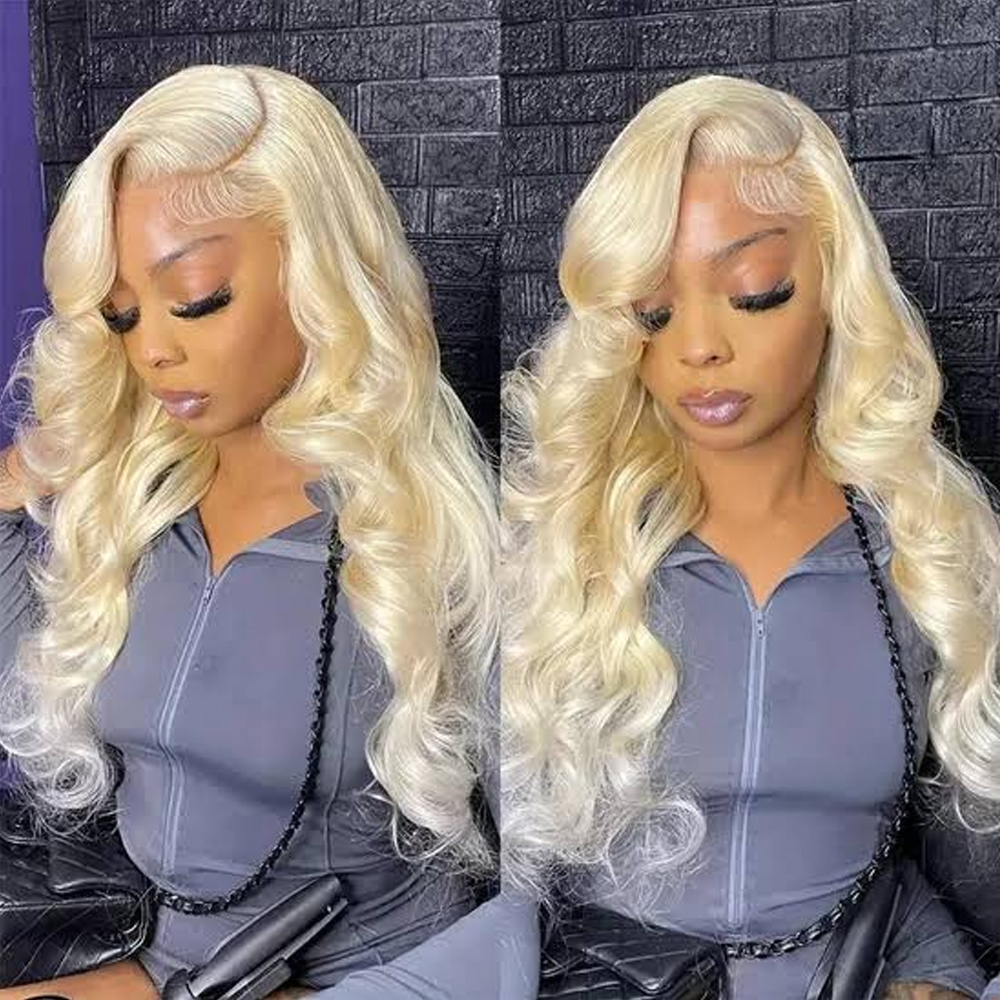 613 Blonde Body Wave Lace Front Wig - Peruki z ludzkich włosów w kolorze