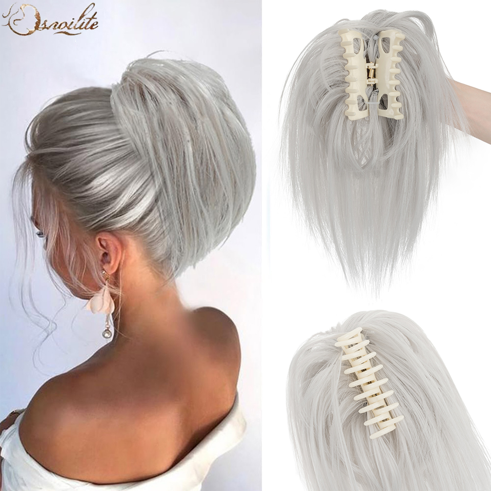 Claw Clip Messy Bun Hair Piece - Snoilite syntetyczny prosty klips z pazurem