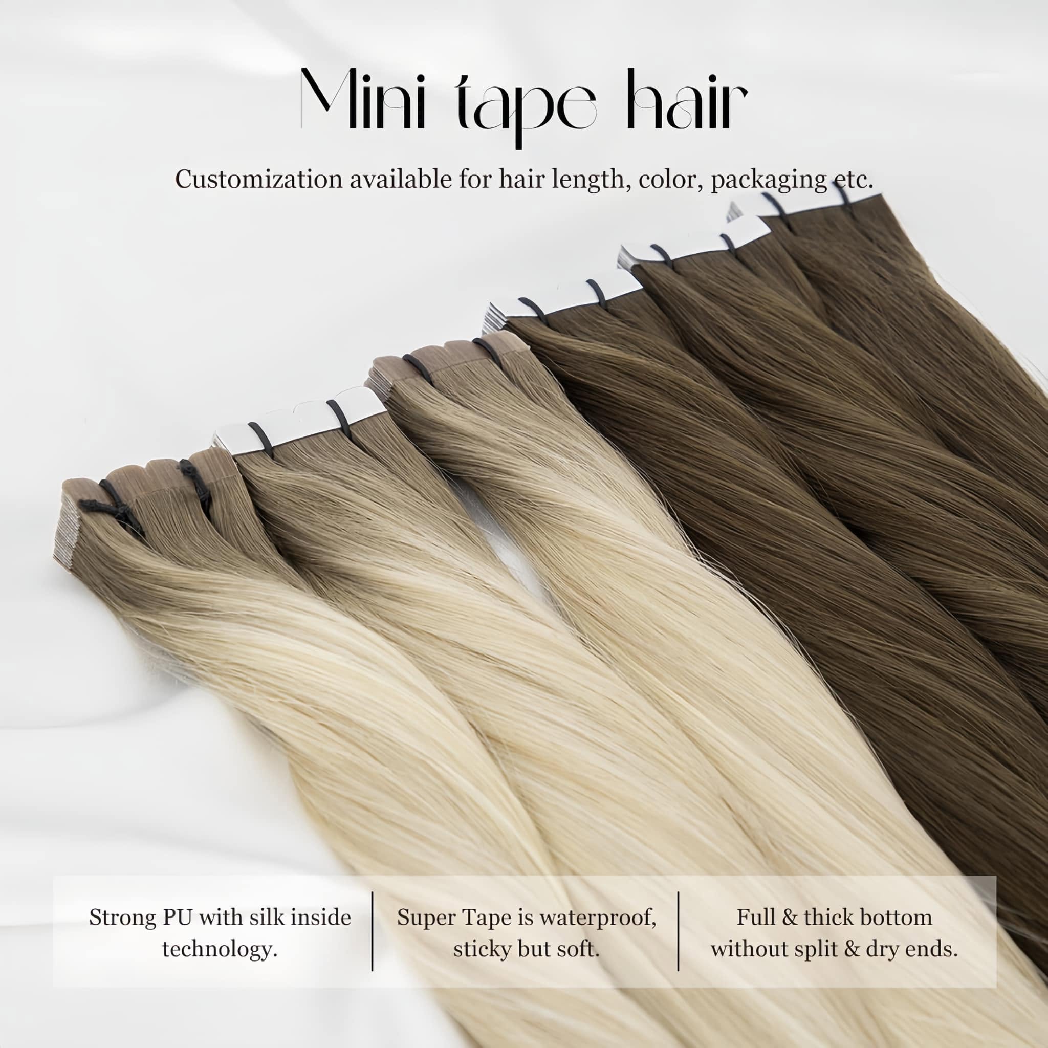 Invisible Tape In Extensions Real Hair - Mini doczepiane włosy naturalne na taśmie,