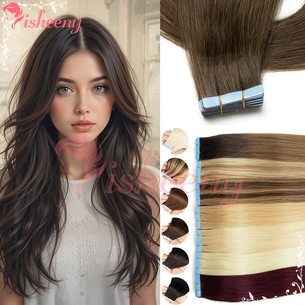 Invisible Tape In Extensions Real Hair - Isheeny – proste, doczepiane pasemkami włosy,