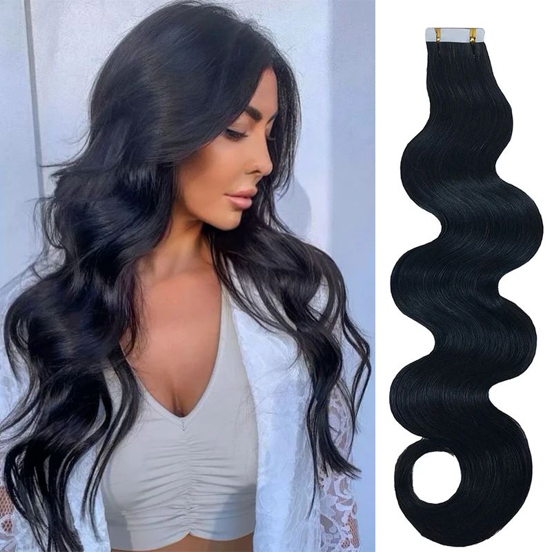 Invisible Tape In Extensions Real Hair - Długa taśma Body Wave do przedłużania