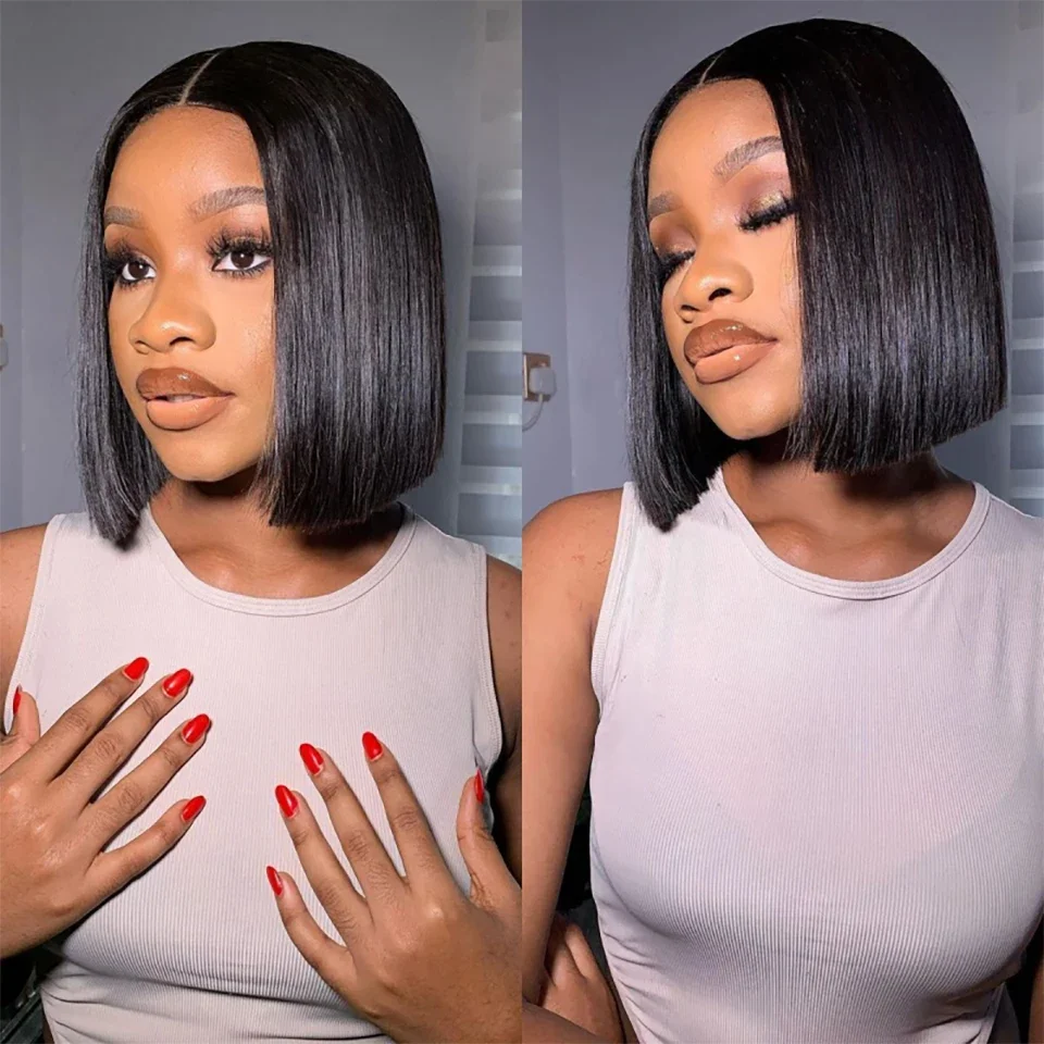 Glueless Wear And Go Human Hair Wig - Proste peruki z krótkim bobem Ludzkie