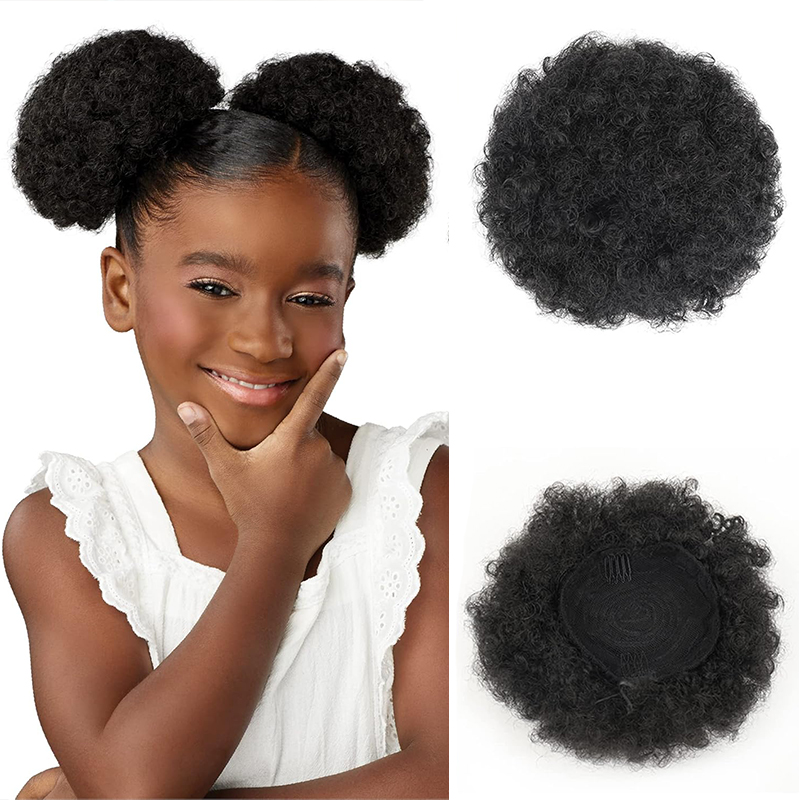 Drawstring Afro Curly Puff Ponytail - Syntetyczny Afro Puff kucyk ze sznurkiem