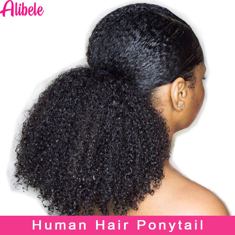 Seamless Clip In Hair Extensions Human Hair - Alibele Mogolian Afro perwersyjne kręcone sznurkiem