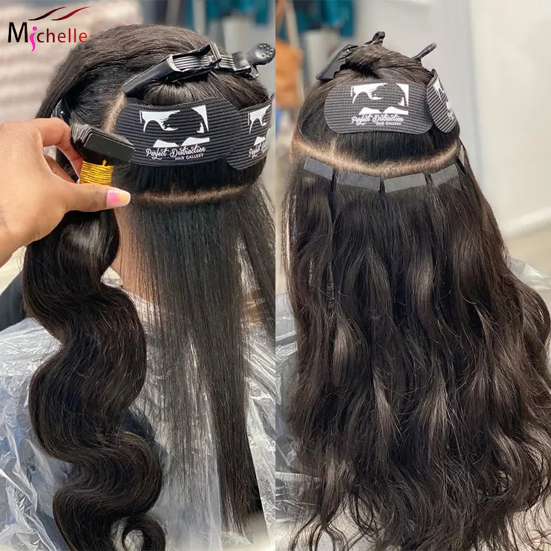 Invisible Tape In Extensions Real Hair - Doczepiane włosy naturalne na taśmie, fala