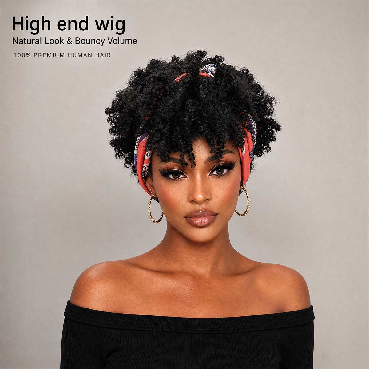 Synthetic Wigs - Peruka z afrykańskim wzorem, opaska na