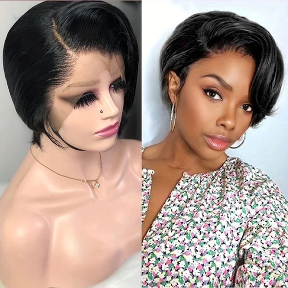 Short Pixie Cut Wig Human Hair Cheap - Pixie Cut Peruki Ludzkie Włosy 100%