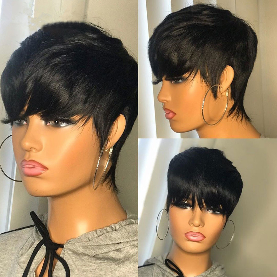 Krótkie peruki z naturalnych w – Short Pixie Cut Wig Human Hair Cheap recenzja i cena