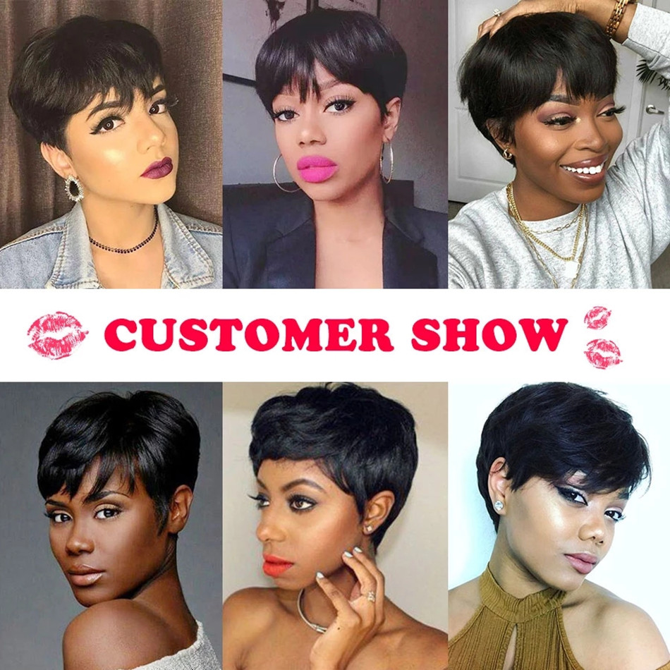 Krótkie peruki z naturalnych w – Short Pixie Cut Wig Human Hair Cheap recenzja i cena