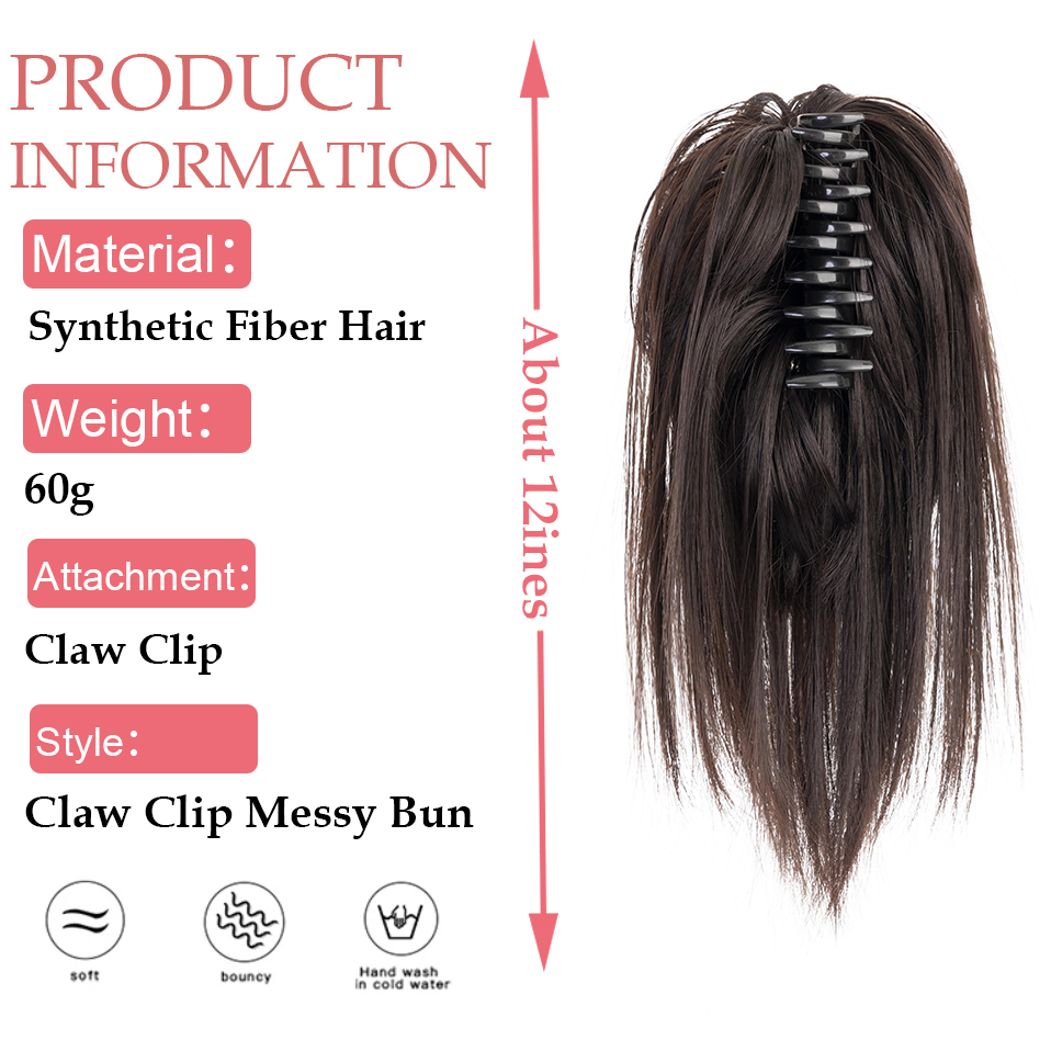 Snoilite syntetyczny prosty kl – Claw Clip Messy Bun Hair Piece recenzja i cena