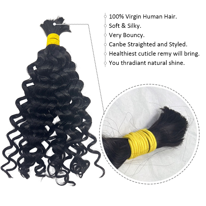 Włosy do zaplatania, ludzkie,  – Water Wave Bulk Human Hair For Braiding recenzja i cena