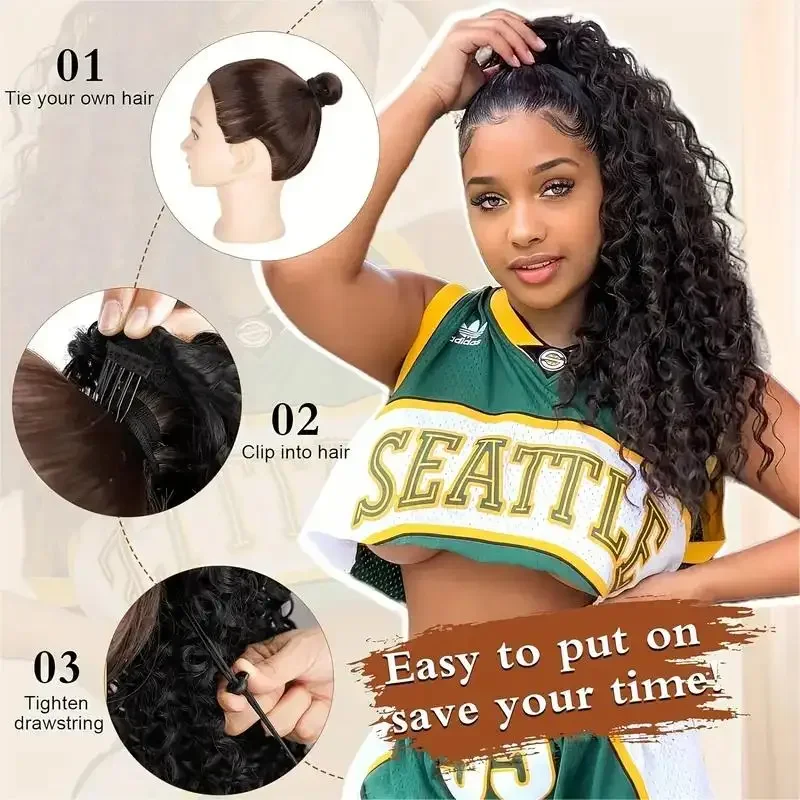 Afro Puff – syntetyczna, kręco – Drawstring Afro Curly Puff Ponytail recenzja i cena
