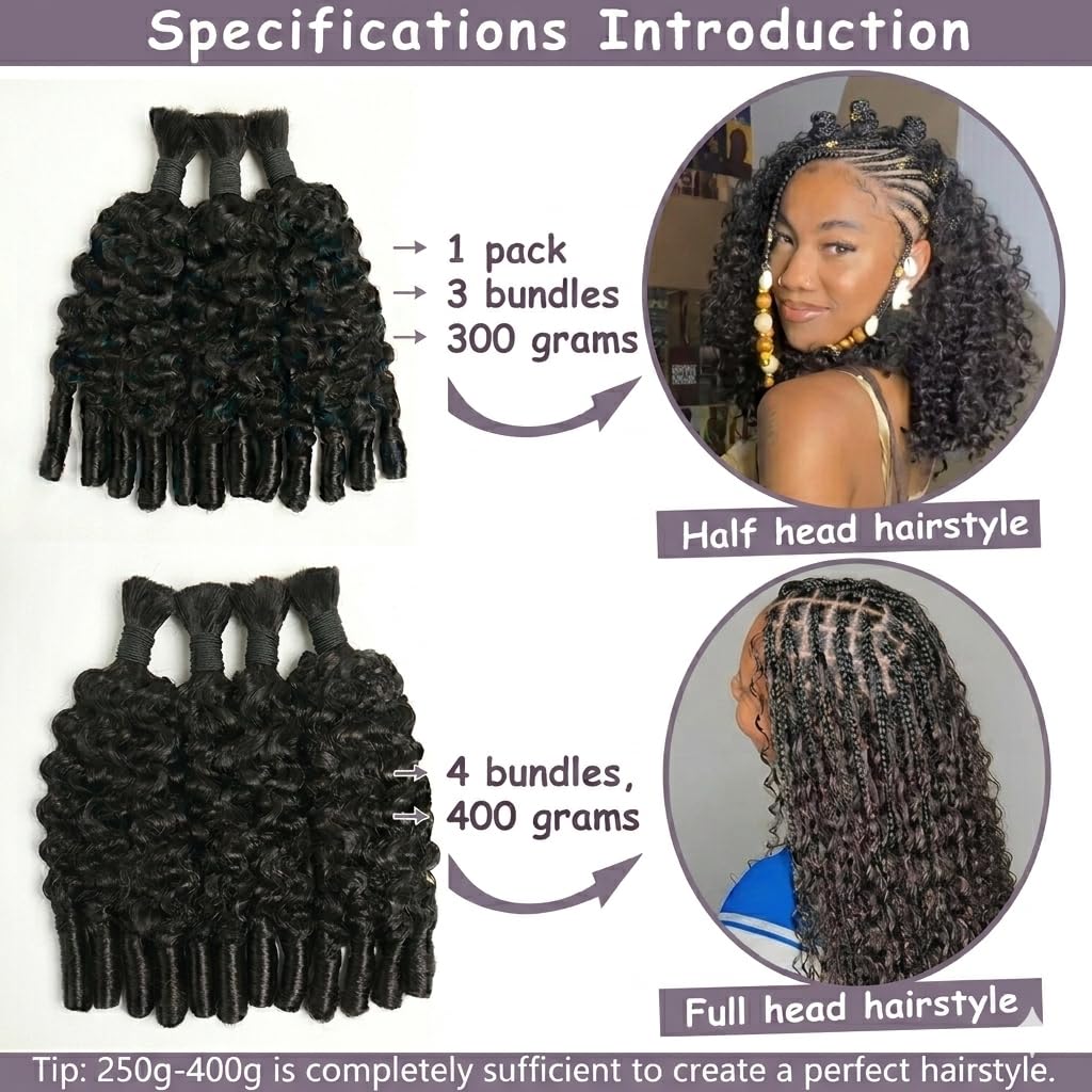 Włosy naturalne do zaplatania  – Water Wave Bulk Human Hair For Braiding recenzja i cena