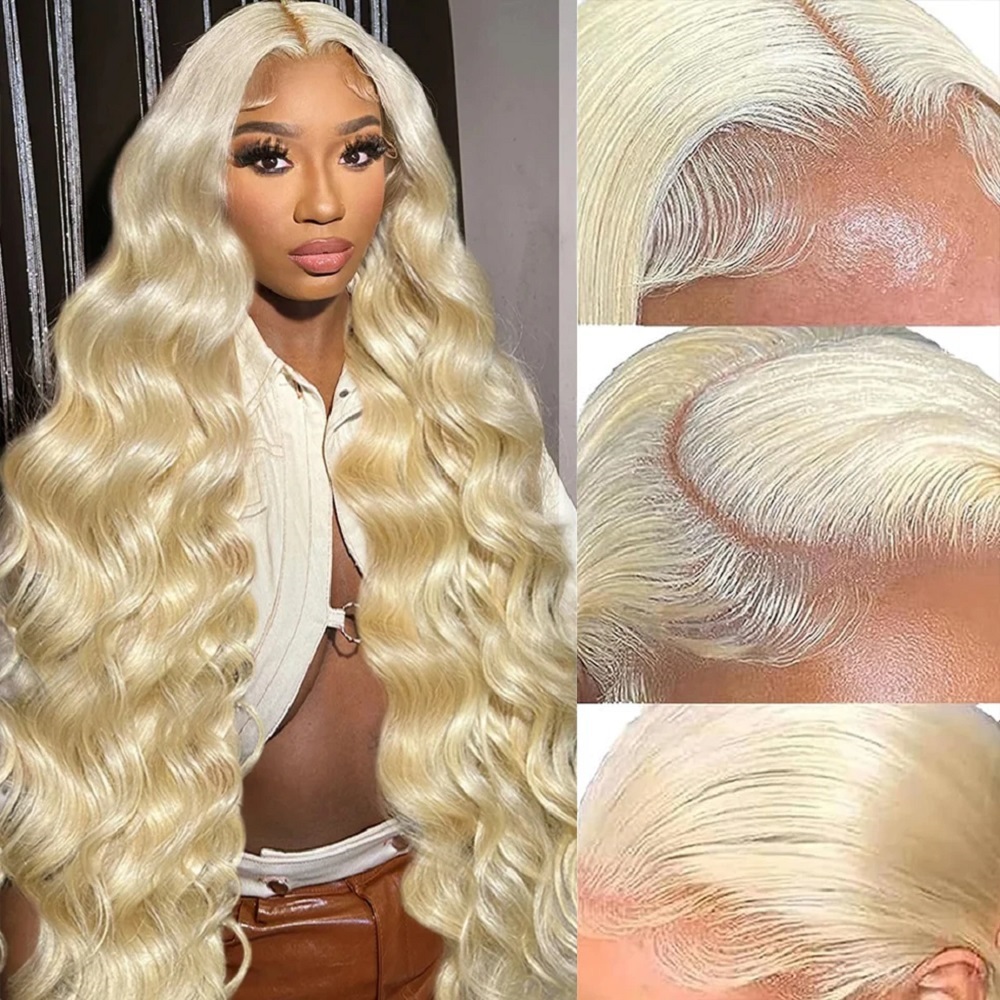 46-calowe peruki z koronką z p – 613 Blonde Body Wave Lace Front Wig recenzja i cena