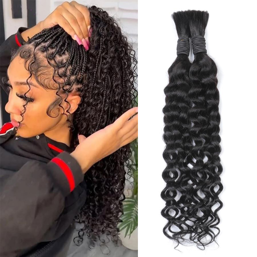 Włosy naturalne w stylu boho,  – Water Wave Bulk Human Hair For Braiding recenzja i cena