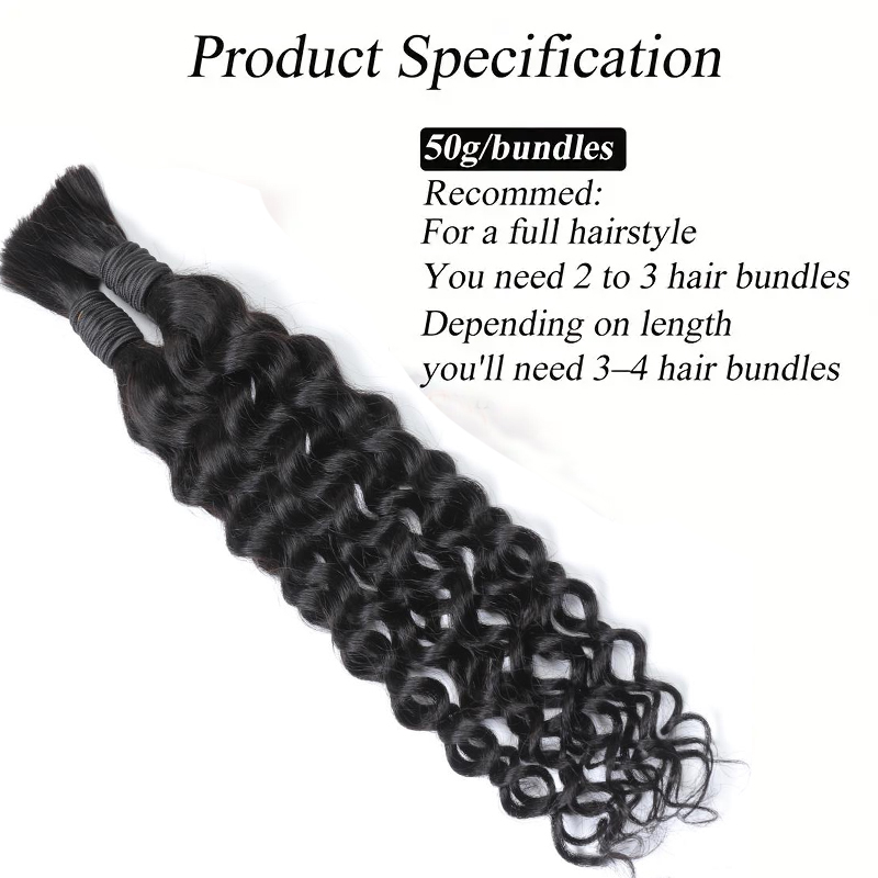 Włosy naturalne w stylu boho,  – Water Wave Bulk Human Hair For Braiding recenzja i cena